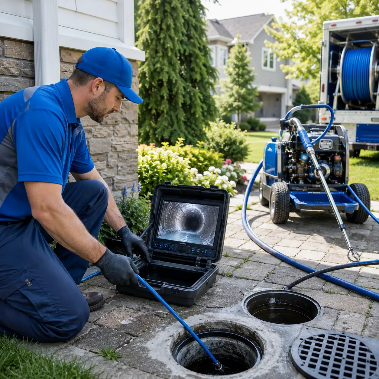 Outdoor drain cleaning professionals serving Alma Center, WI