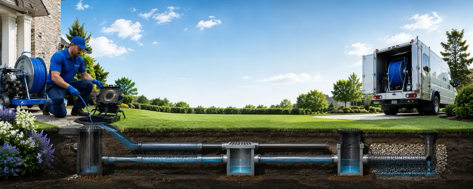 Outdoor drain cleaning information for Alma Center, WI